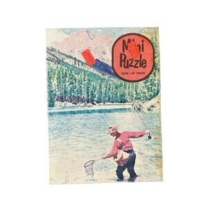 Vintage Mini Puzzle Warren Paper 100 Piece Fishing